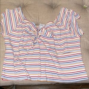 striped cropped tee shirt